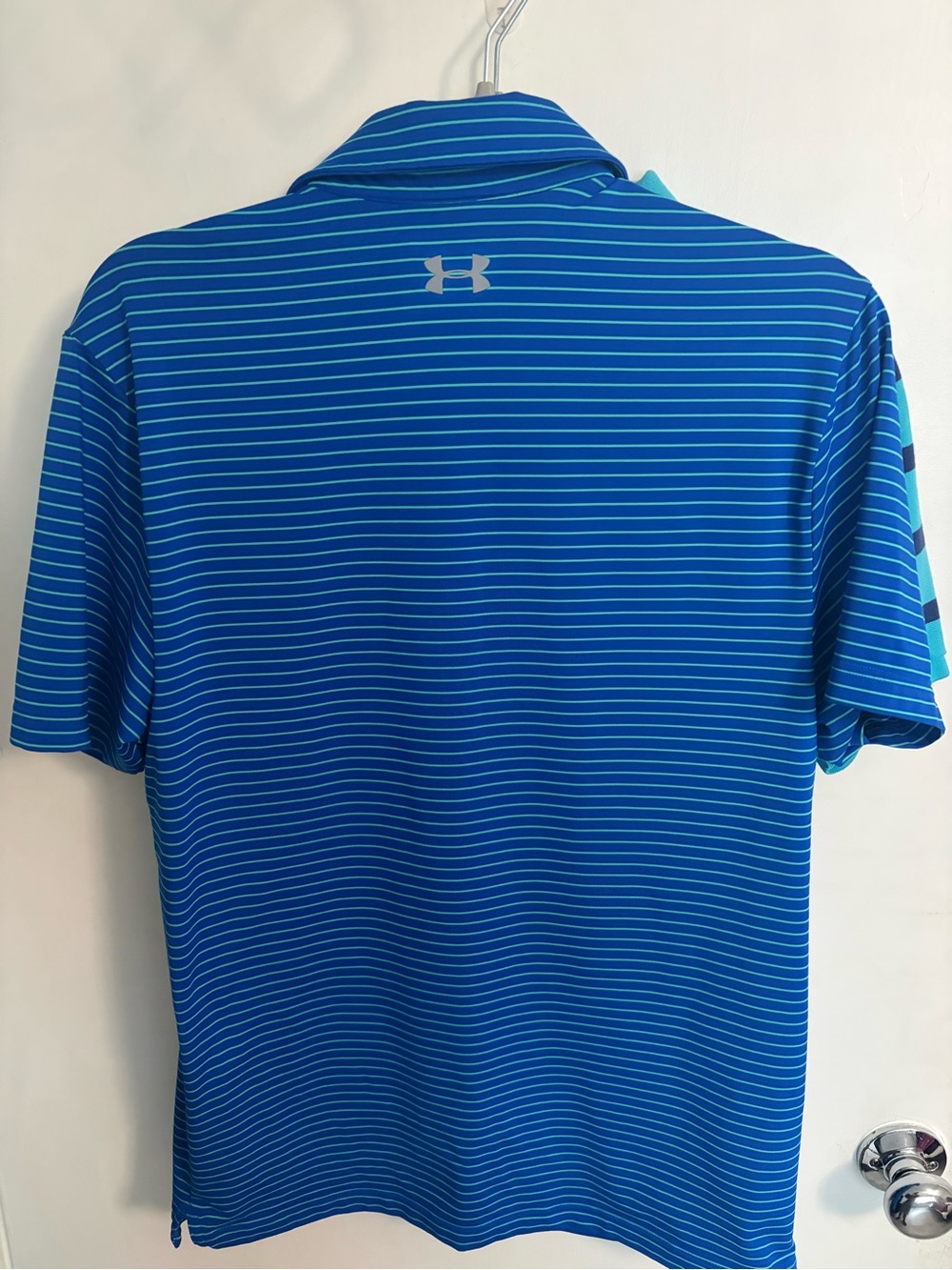 Under Armour Men’s Royal Blue & White Striped Polo